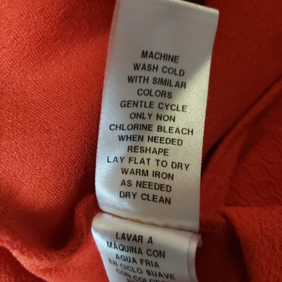 London Times Red Fit & Flare Dress Shoulder Detail Knee Length V Neck Size 14 - Picture 13 of 14